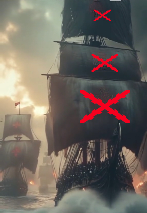 Barco de Vela con la Cruz de San Andres