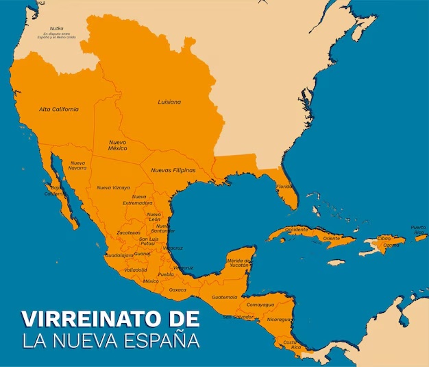 Mapa del Reino de la Nueva España en su extensión máxima