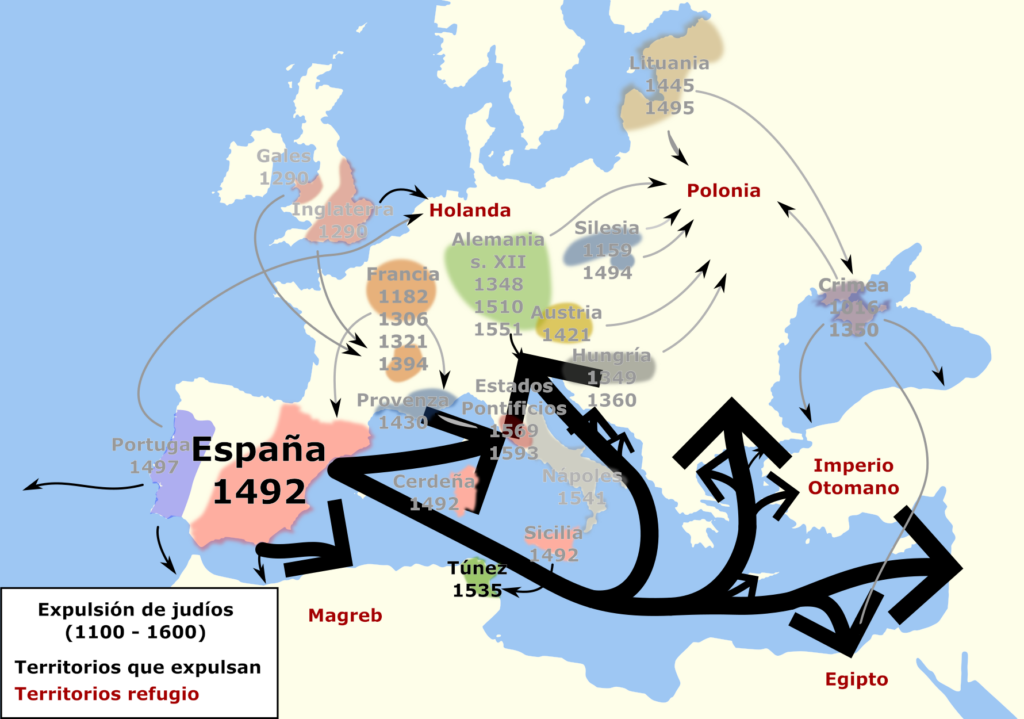 Expulsión de los Judios de Europa en la edad media, según la Leyenda Negra