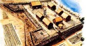 El Fuerte Mosé, según la recreación del Museo Arqueológico de Florida